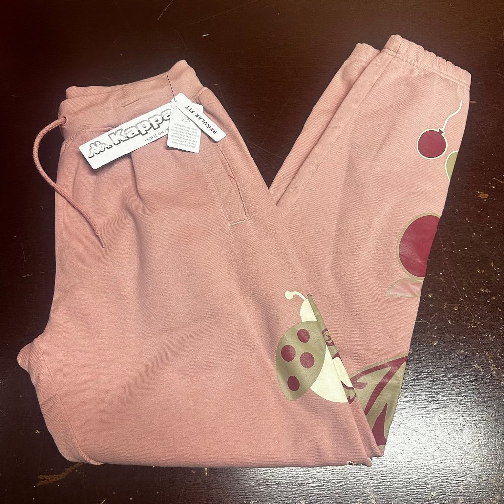 Kappa Mens Rose Pink Logo Barillas 321E5NW Regular Fit Sweatpants Size L XL
